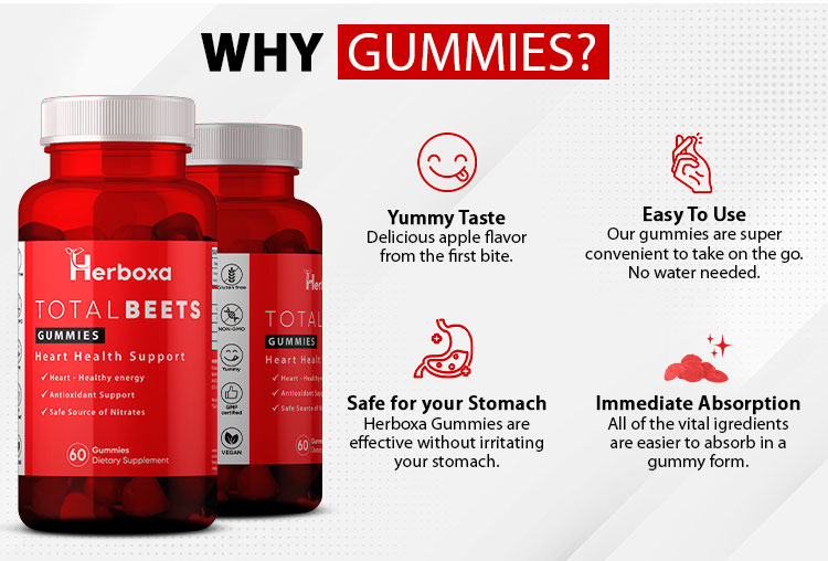 Herboxa Total Beets Gummies | Heart Support Gummy Supplement